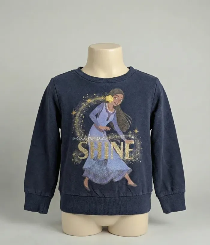 Sweat Disney Wish (Asha) - 3 ans (94 cm) - Bleu Marine & Paillettes