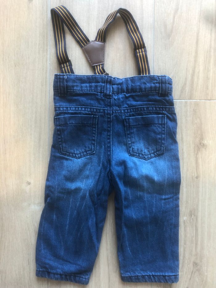 Pantalon jean avec bretelles bébé garçon - photo numéro 2