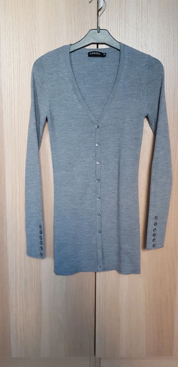Gilet long gris caroll - photo numéro 2