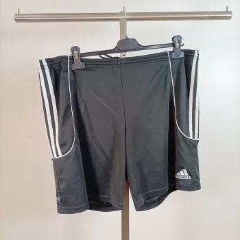 Short sport Adidas noir Taille L 3 bandes blanches 100% polyester A853