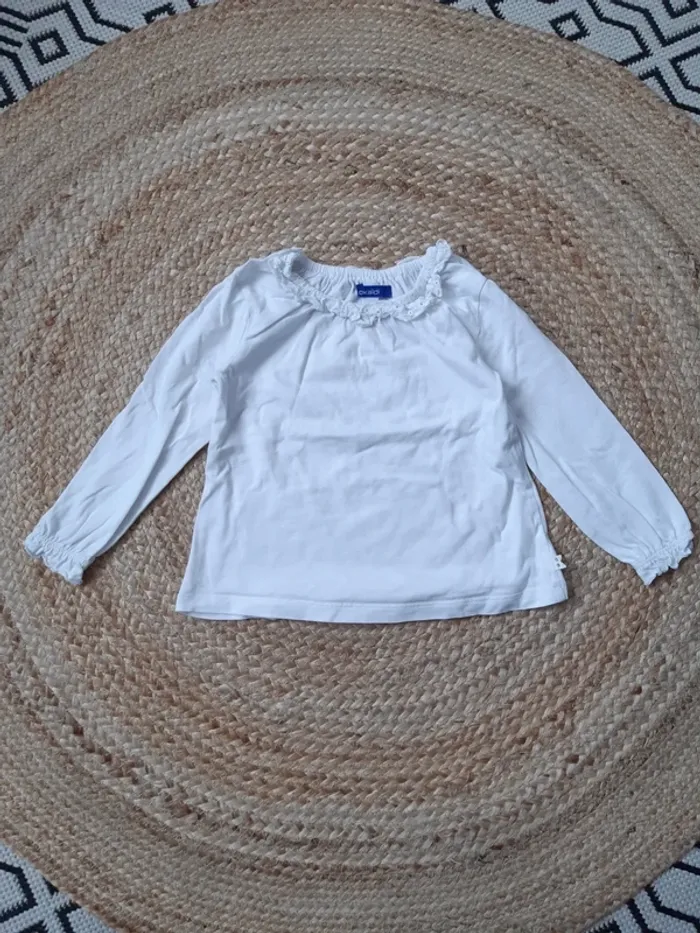 Blouse manches longues blanche Okaidi 3 ans