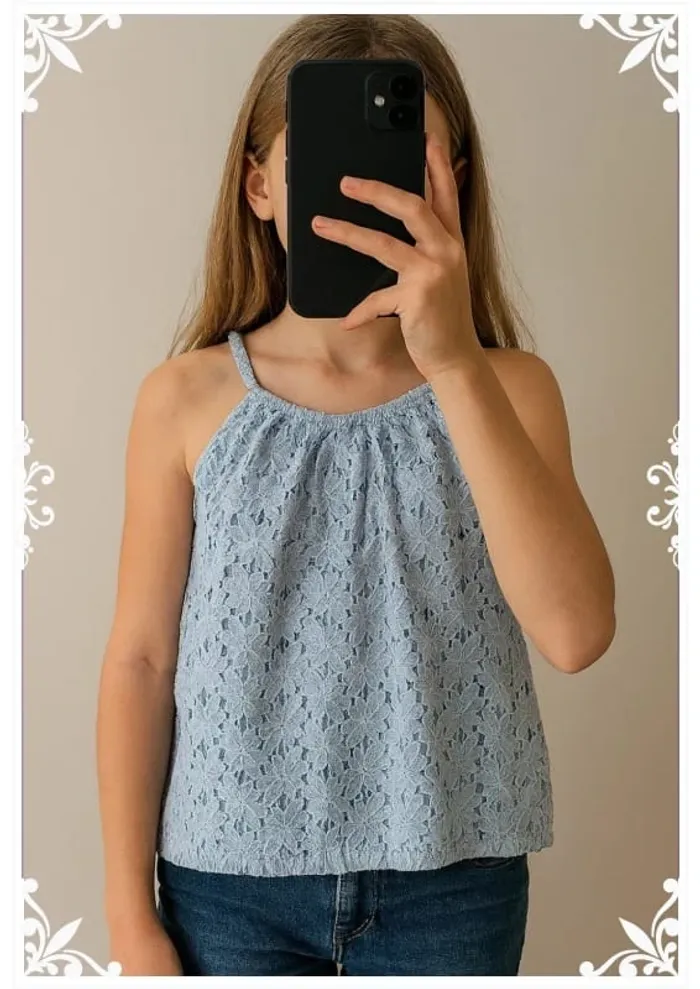 💙 Blouse Tenezis - Taille 8 ans - Pour petite rêveuse aux grandes aventures ! 💙 - photo numéro 2