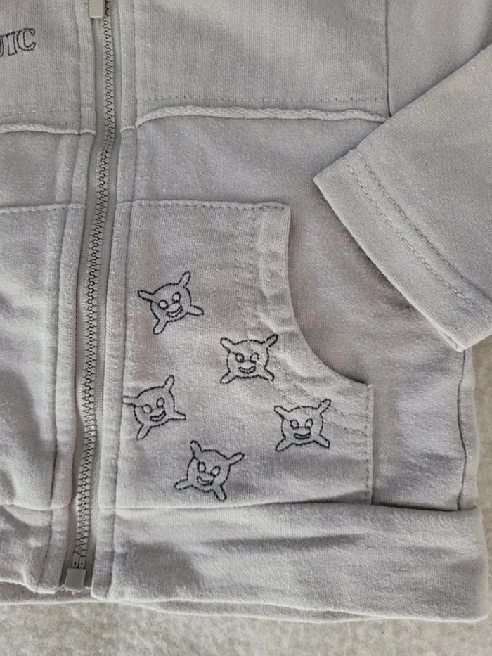 gilet à capuche zippé pick ouic 12 mois - photo numéro 3