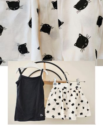 4 ans ensemble été débardeur orchestra et jupe chat kiabi