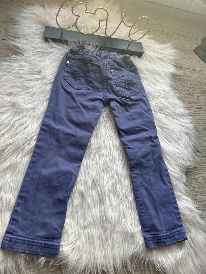 Très beau jeans jambes larges bleu violet 🥰 sergent major taille 5 ans - photo numéro 3