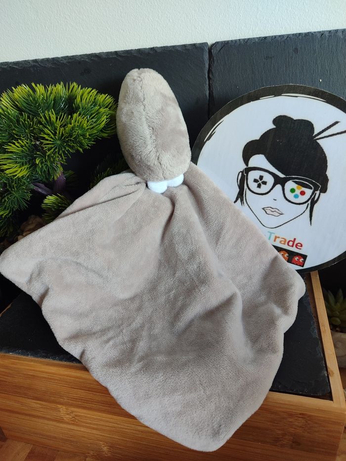 Doudou hérisson beige blanc mouchoir mon premier sergent major Marron  DD003521 - photo numéro 2