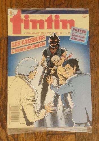 Ancien magazine tintin sous blister n°35 1988 vintage