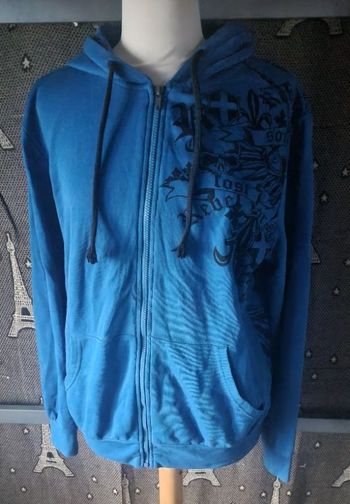 Pull à capuche zippée imprimé taille 48-50