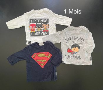 Lot de 3 tee-shirts manches longues 1 mois