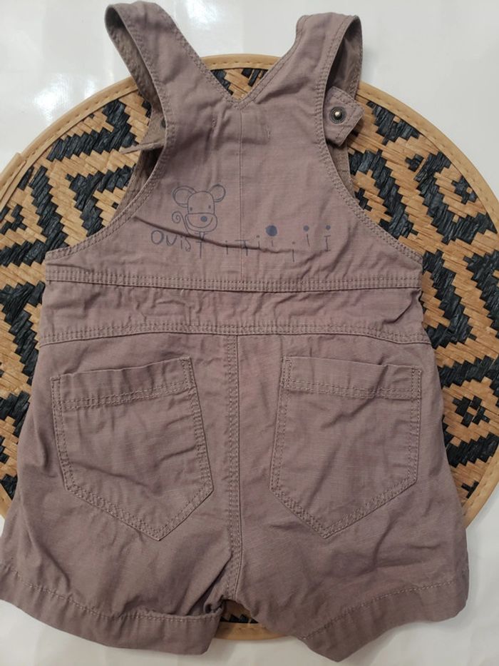 Salopette short marron clair garçon 6 mois Du Pareil au Même - photo numéro 4