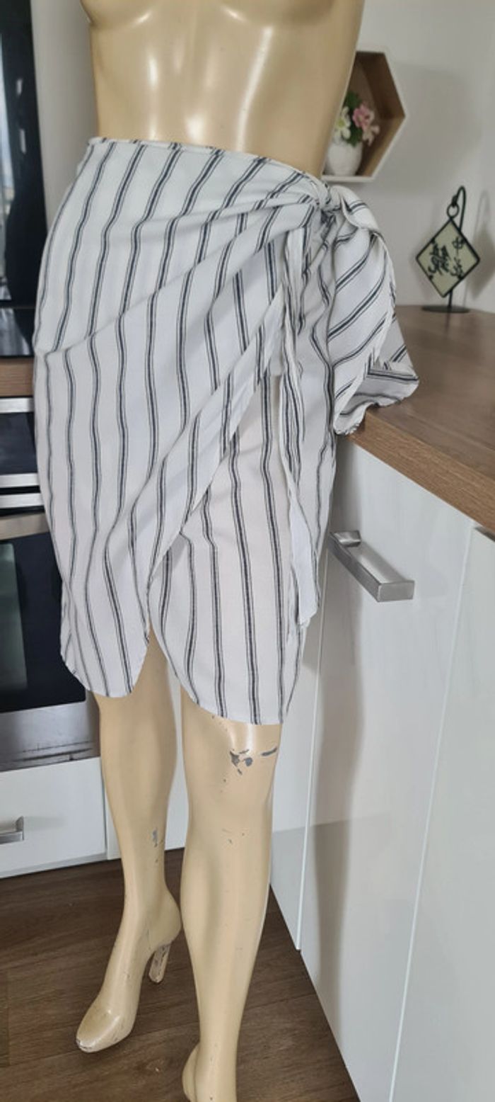 superbe jupe mi longue portefeuille zara taille 36 - photo numéro 2