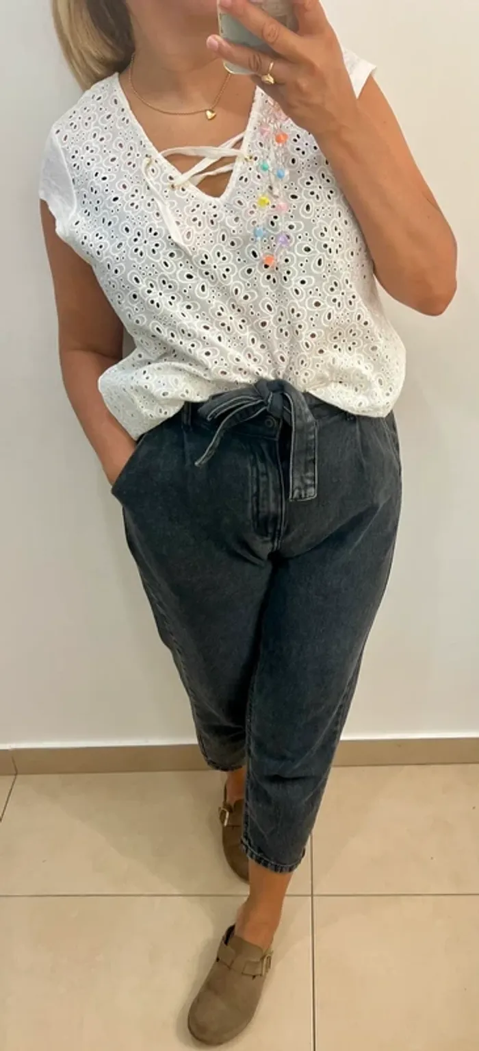 Tee Shirt en lin Petits Hauts Brodée Taille 1 - photo numéro 2