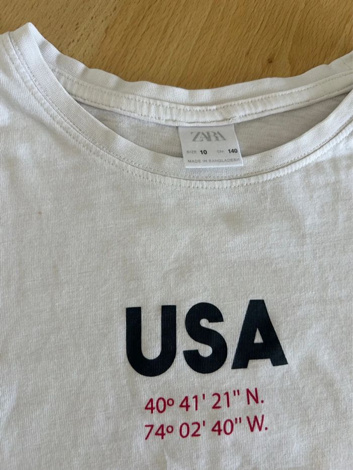 Tee-shirt blanc 10 ans Zara - photo numéro 2