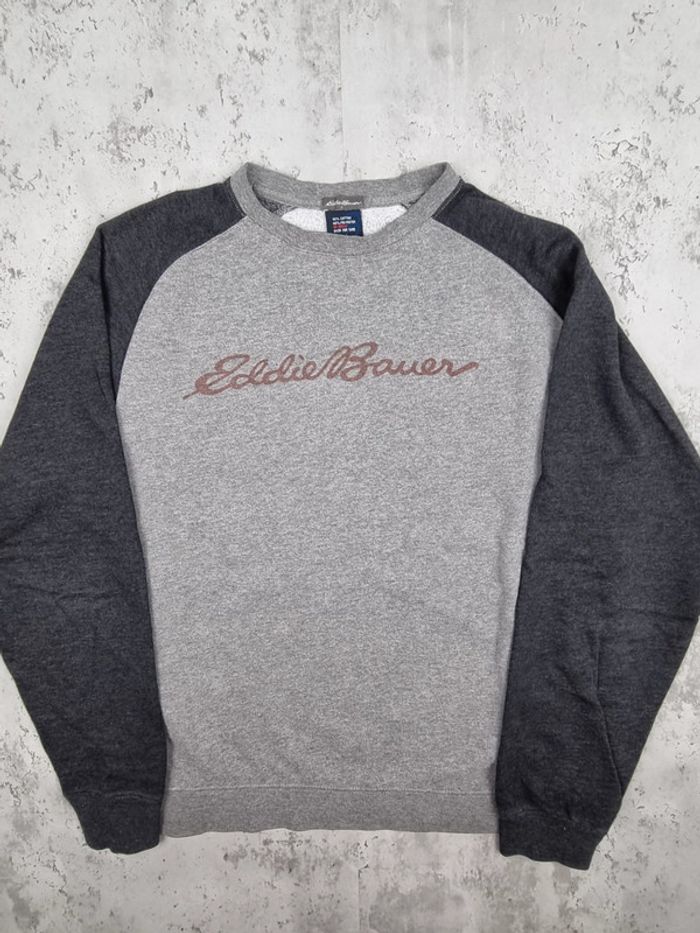 Sweat Eddie Bauer Gris (manches contrastées) - Taille M Hommes (mesures en photos) - photo numéro 3