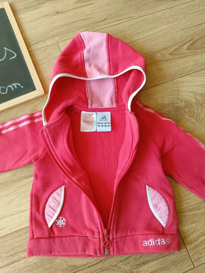 Gilet molletonné rose Adidas. - photo numéro 2