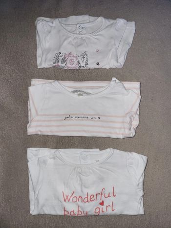 Lot t-shirts fille 3 mois