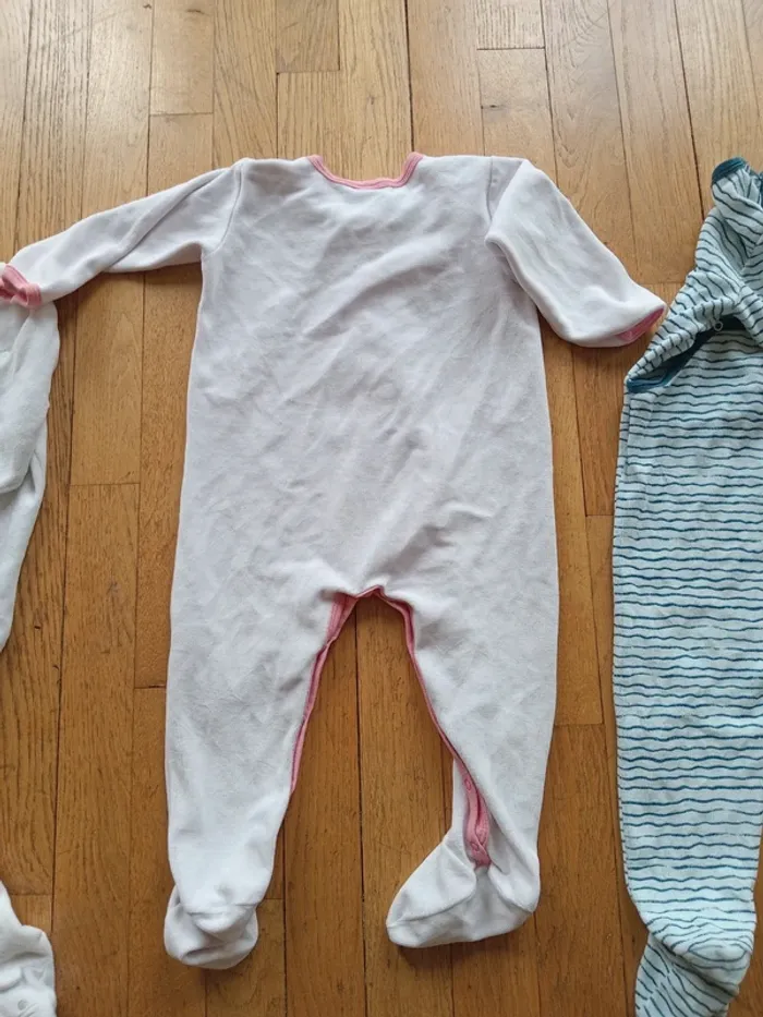 Lot 3 pyjamas grenouillère fille velours hiver, 1 pièce, Petit Bateau 24 mois - photo numéro 12