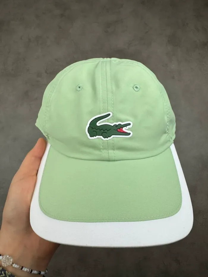 Casquette Lacoste Sport Tennis Vert et Blanc Neuf - photo numéro 2