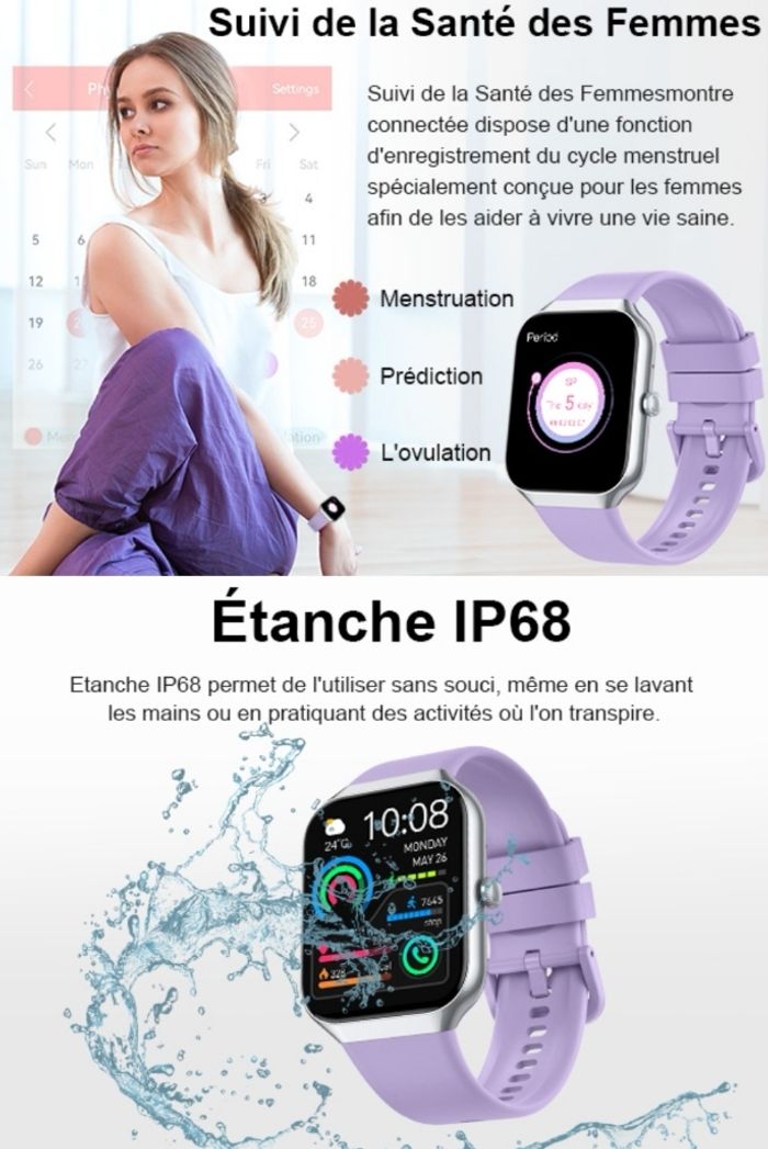MONTRE CONNECTÉE FEMME VIOLET JUGEMAN - photo numéro 8