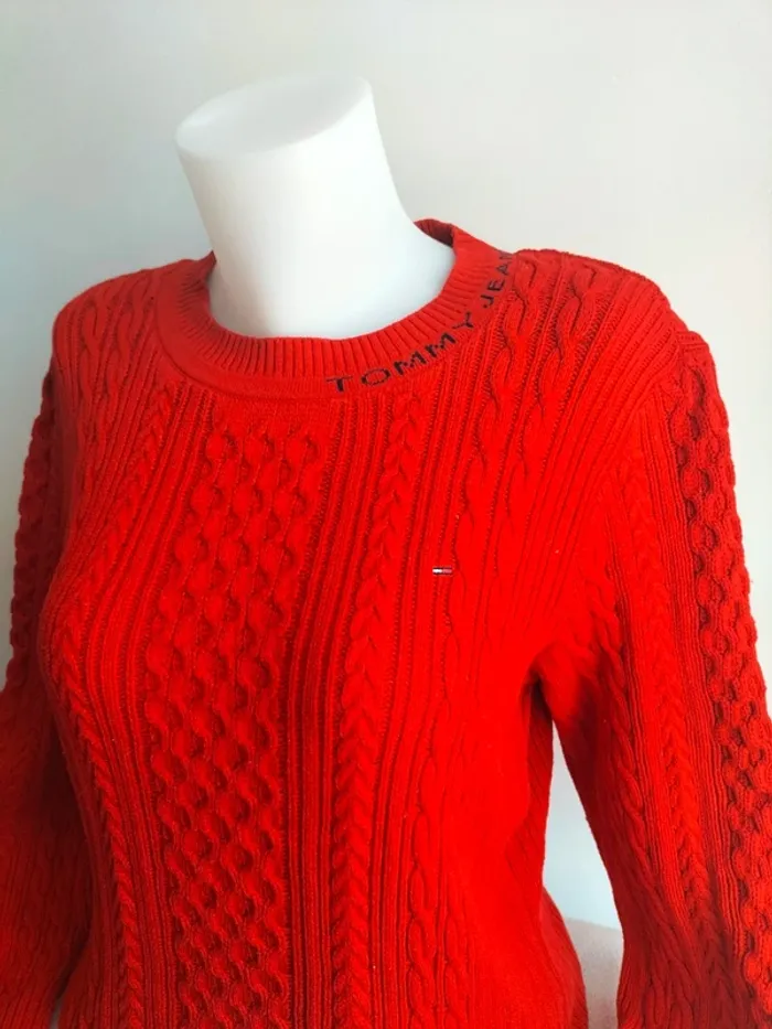 Pull Femmes Maille Torsadés 100% Coton - Tommy Jeans - Taille XL - photo numéro 2