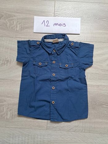 Chemise bleu 12 mois