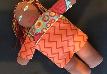 Grande poupée de chiffons antillaise/africaine