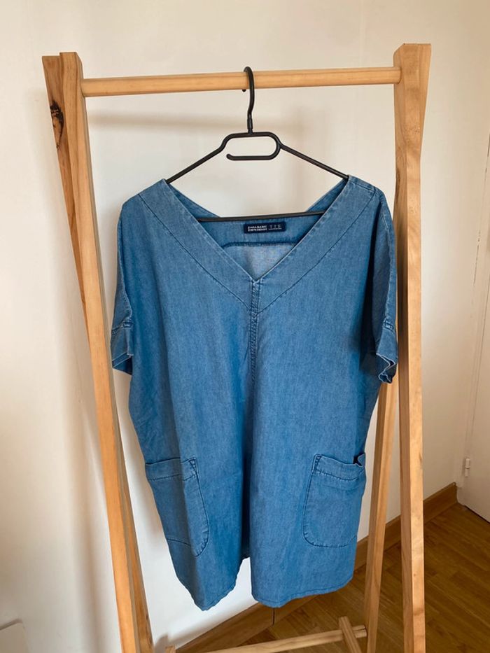 Robe oversize en jean Zara Basic Denim