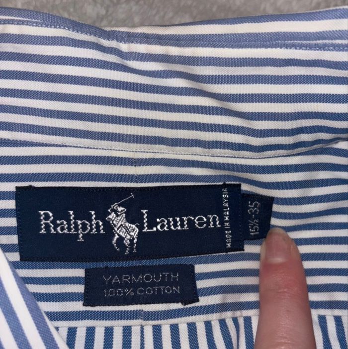 Chemise Neuve Ralph Lauren Homme à Rayures Bleues - Taille L/40 (15 1/2-35) - photo numéro 5