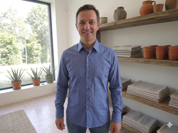 chemise manches longues bleu taille 40 Pierre Clarence neuve
