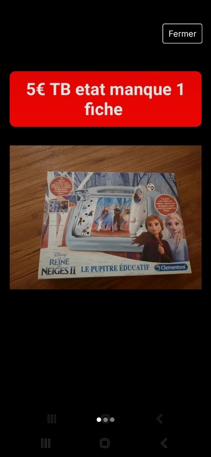 Reine des neiges 2 pupitre éducatif