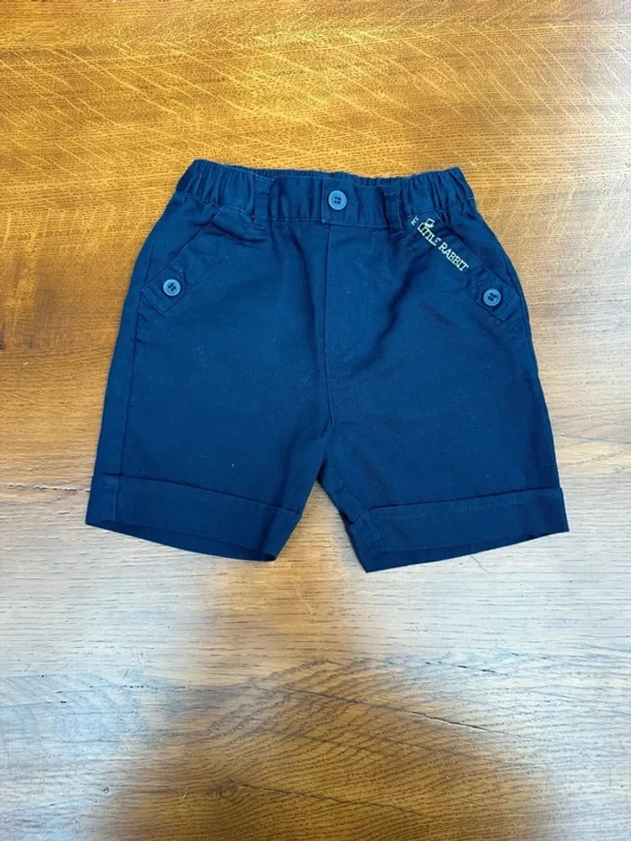 Short grain de blé bleu marine 6 mois - photo numéro 2