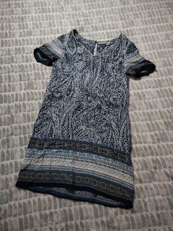 Robe bleu 86 cm midi col V it hippie taille S 36