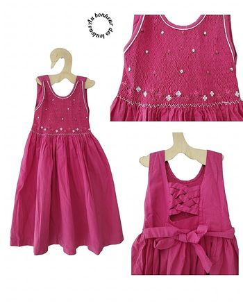 6 ans robe été rose