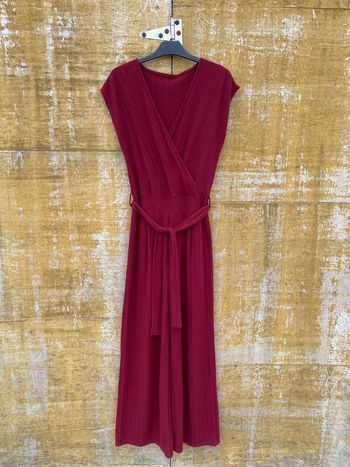 Combinaison côtelée bordeaux