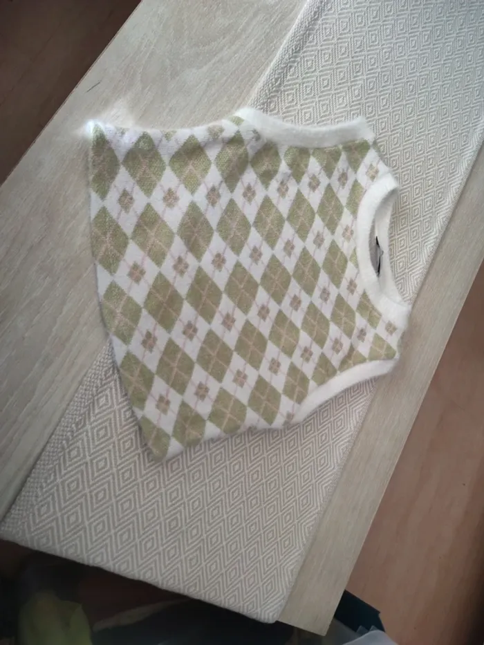 Pull sans manches carreaux Bershka 16 ans 36 S