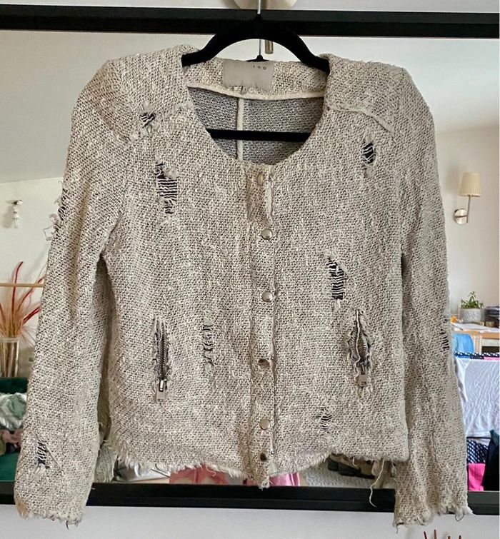 Veste Tweed Style Usée  Taille 36 IRO