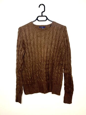 Pull Gap vintage torsadé cable knit rabbit haïr  marron taille L