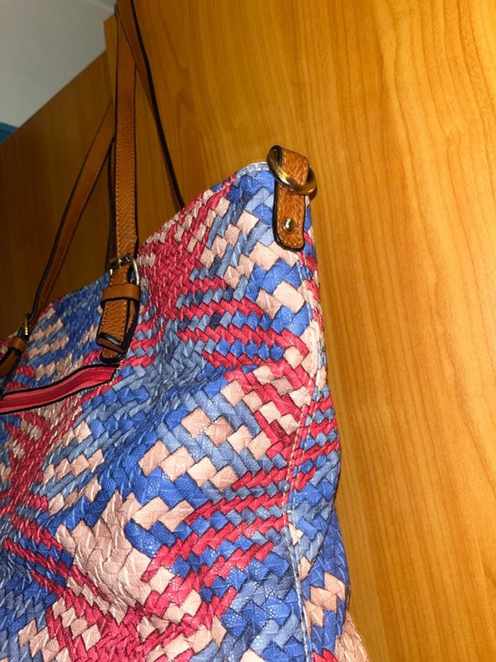 Sac à main multicolore avec motif géométrique (moyen) - photo numéro 9