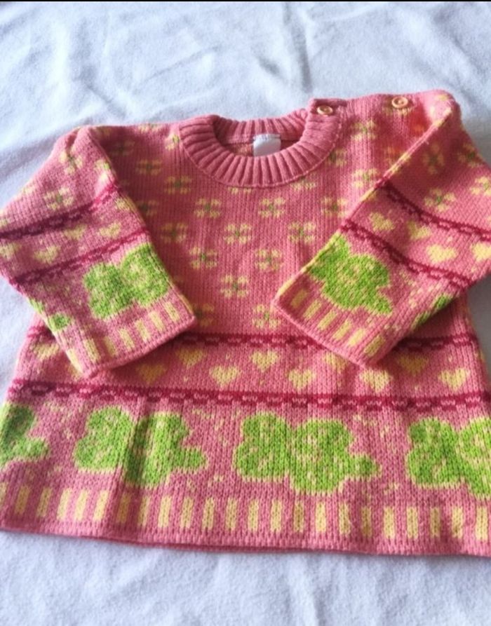 Pull col rond fille 6 mois