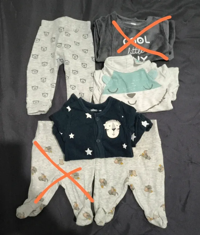 Lot 0 mois (6 pièces)