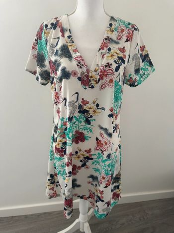 Robe à fleurs blanche et multicolore TM