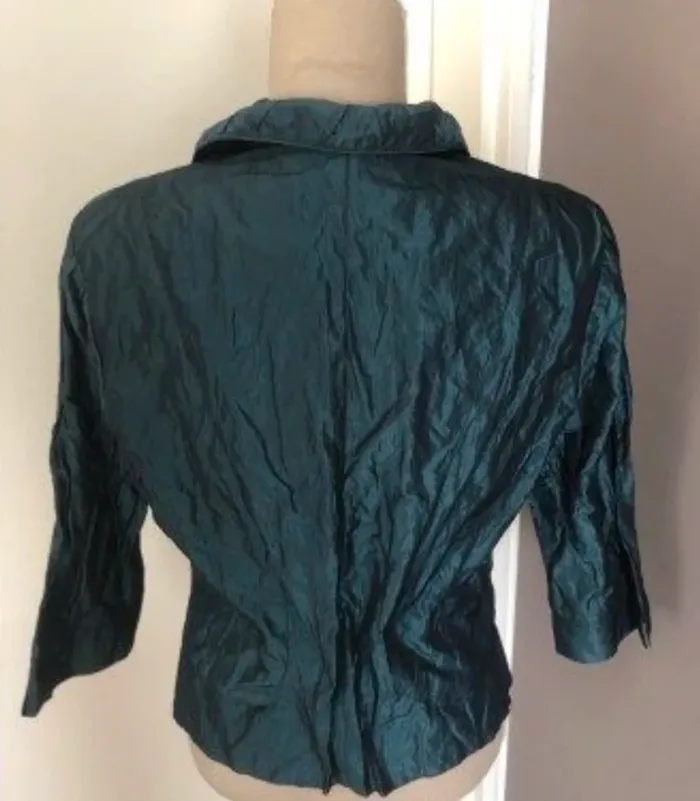 steilmann veste bleu irisée taille 42 - photo numéro 4