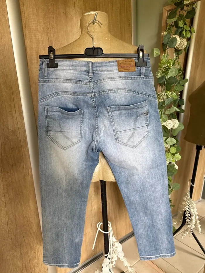 Pantacourt en jean  femme - photo numéro 3