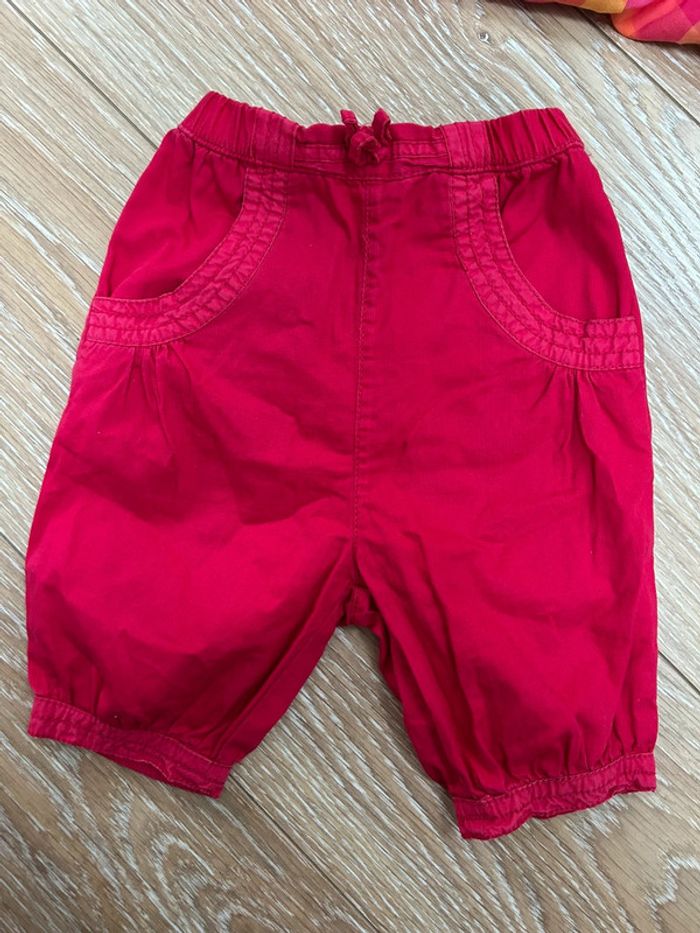 Chemise et pantalon rouge à carreaux - du pareil au même - 6 mois été - 67 cm - photo numéro 3
