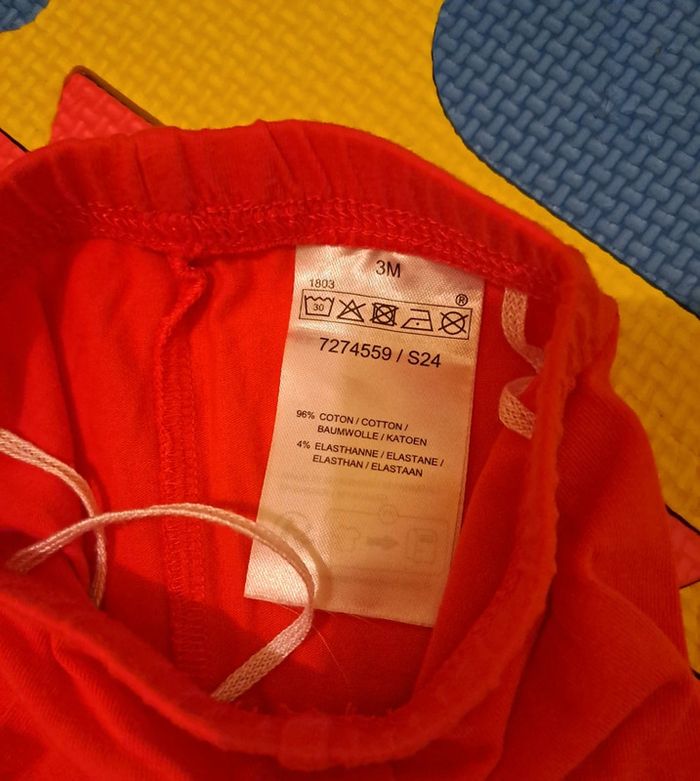 Ensemble robe legging blanc corail fleur, taille 3 mois (62 cm) - photo numéro 8