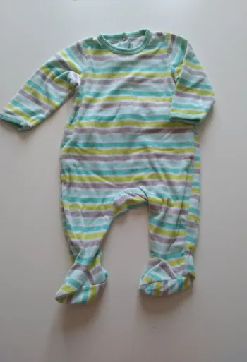 pyjama rayé velours prémaman garcon 12 mois