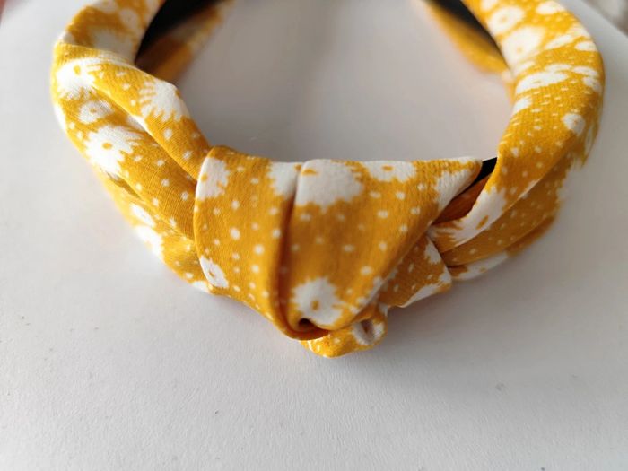 Serre tête fleur moutarde fille femme - photo numéro 2