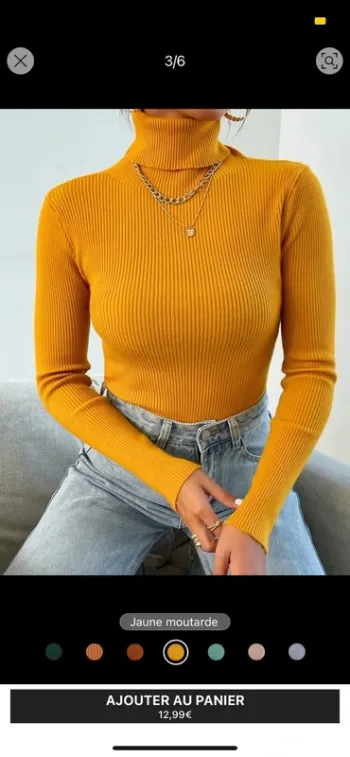 Pull jaune moutarde