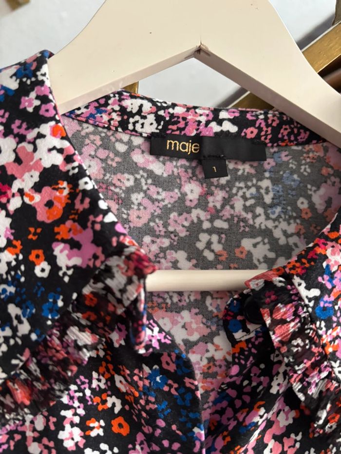 Blouse soie Maje fleurs - photo numéro 3