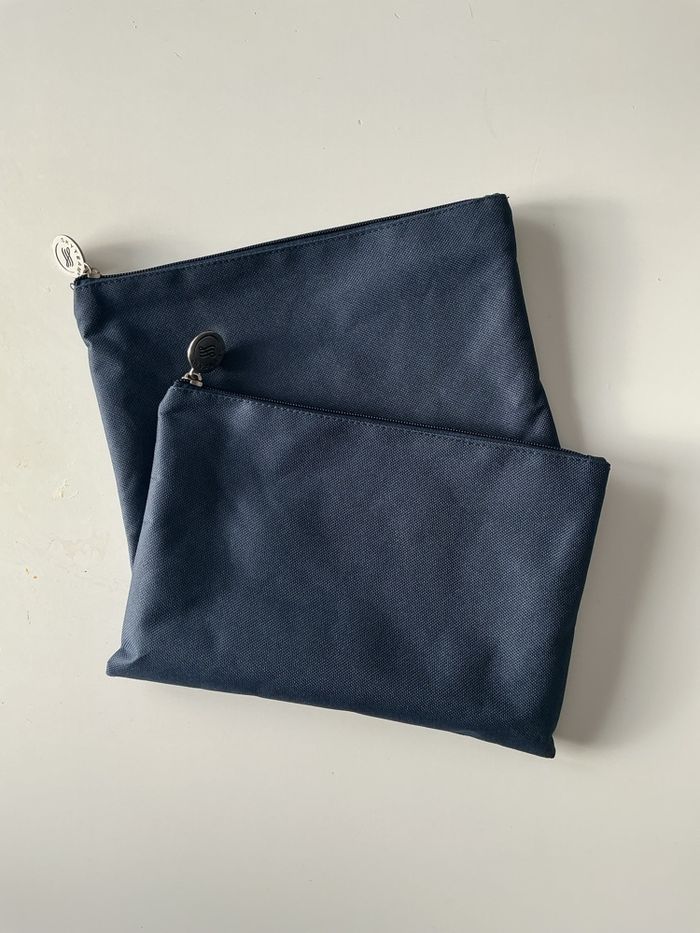 2 pochettes Marine 12x25 cm